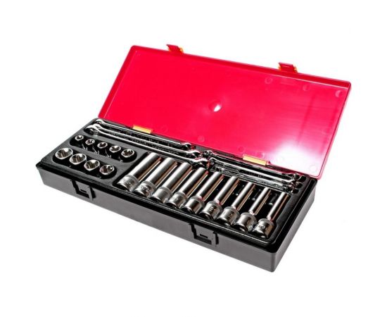 Набор инструментов TORX ключи E6-E24, головки E10-E24 в кейсе 24шт JTC-K4241 