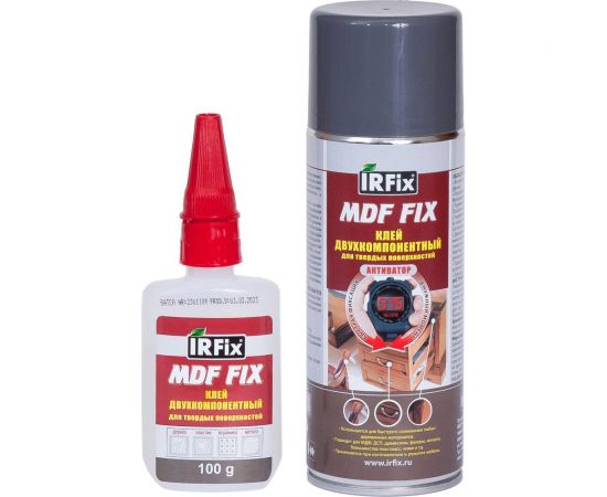 Двухкомпонентный цианакрилатный клей IRFIX MDF FIX (400 мл /100 гр) 20251 