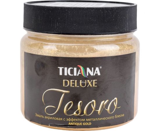 Акриловая эмаль с эффектом металлического блеска Ticiana DeLuxe Tesoro античное золото, 0.4 л 4300004120 – изображение 2