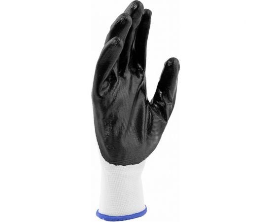 Полиэфирные перчатки СИБРТЕХ с черным нитрильным покрытием, размер 9, 13 класс вязки 678635 – изображение 3