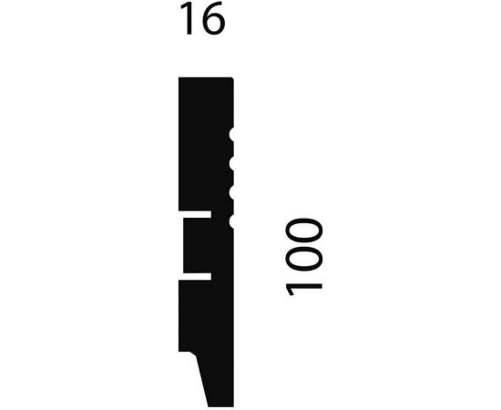 Плинтус COSCA DECOR AP08 под покраску, белый, 100x16x2400 мм, МДФ, с пазом СПБ098311 – изображение 2