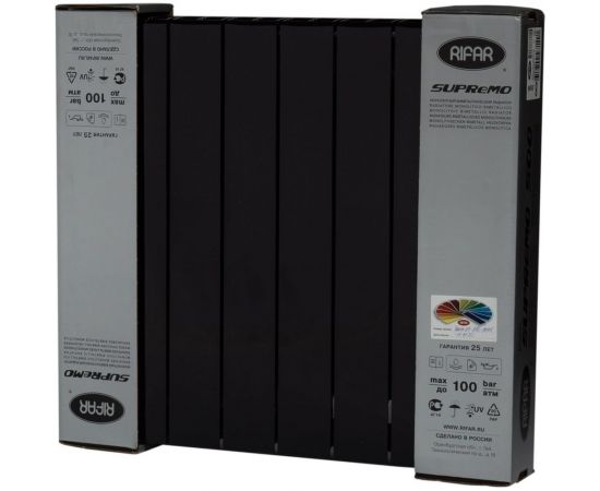 Биметаллический радиатор RIFAR 65 SUPReMO 500-8, Ду 3/4, антрацит R S50083/49005 – изображение 3