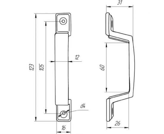 Ручка-скоба Латунина РС-60-С алюминий 6838 – изображение 2