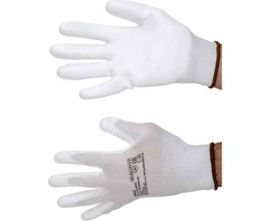 Нейлоновые перчатки с полиуретановым покрытием S.GLOVES KREZ белые, 08 размер 31613-08 – изображение 2