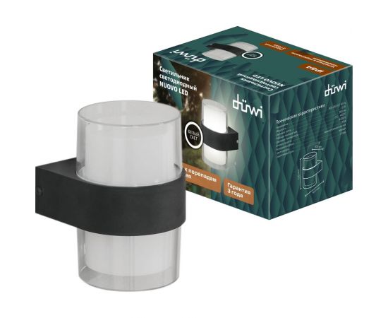 Настенный накладной светильник duwi NUOVO LED 6Вт ABS пластик 4200К IP 54 черный 24779 5 