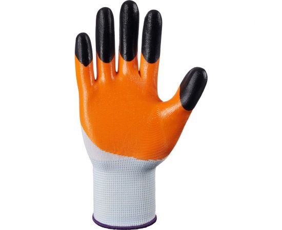 Нейлоновые перчатки Фабрика перчаток оранжевые с черными пальцами ПЕР-НЕЙЛ-ОРАНЖ-720 – изображение 4