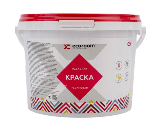 Фасадная резиновая краска ECOROOM RAL 3011 коричнево-красный, 2.4 кг Е-Кр -3582/3011 – изображение 5