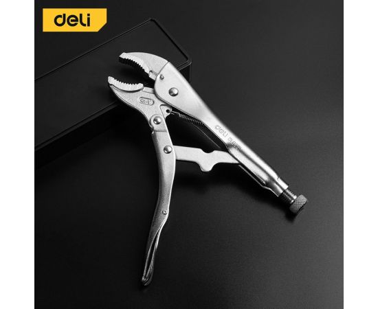 Зажимные клещи DELI dl0381 с изогнутыми губками, 200мм, рабочий ход 55мм, регулировочный винт 110709 – изображение 6