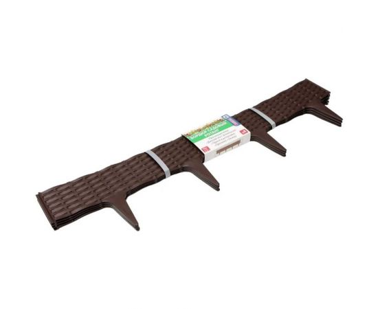 Садовый бордюр ПРОТЭКТ Ротанг высота 9 см, длина 4.8 м, коричневый БР-4,8 К – изображение 3