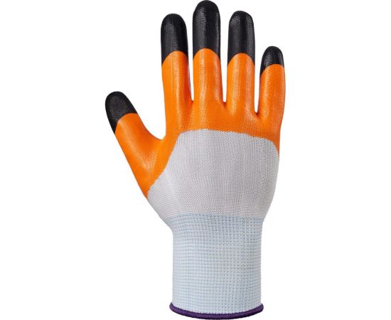 Нейлоновые перчатки Фабрика перчаток оранжевые с черными пальцами ПЕР-НЕЙЛ-ОРАНЖ-720 – изображение 3