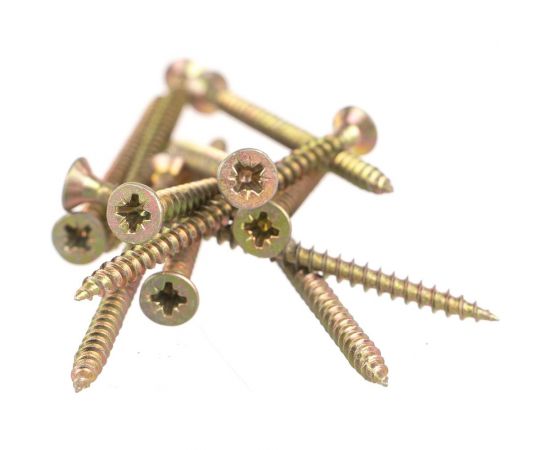 Потайной универсальный шуруп Метизный двор 3,0x45, желтый, 500 шт. 4607159068590 