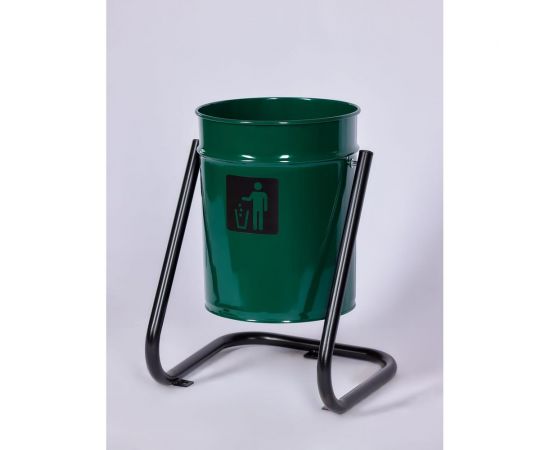 Урна уличная металлическая ПРОФМЕТСТИЛЬ зеленая, с креплением в асфальт 629 