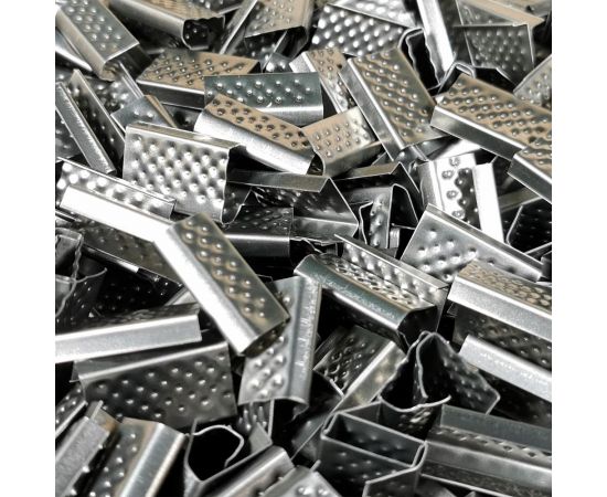 Стальная скрепа КОРДЛЕНД 15x27x0,4 для ПП ленты 15 мм, 1000 шт. PP-16 KREP-00614 – изображение 4