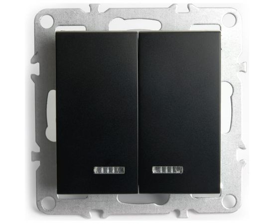 2-клавишный выключатель STEKKER с индикатором (механизм), серия Эрна, PSW10-9 49147 