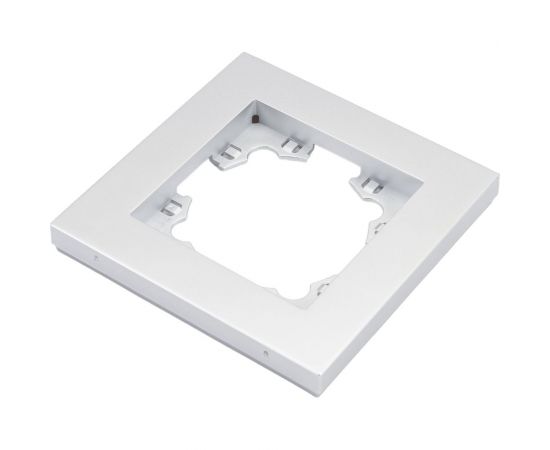 Одноместная горизонтальная рамка UNIVersal серия афина серебро еврослот A0053-S 