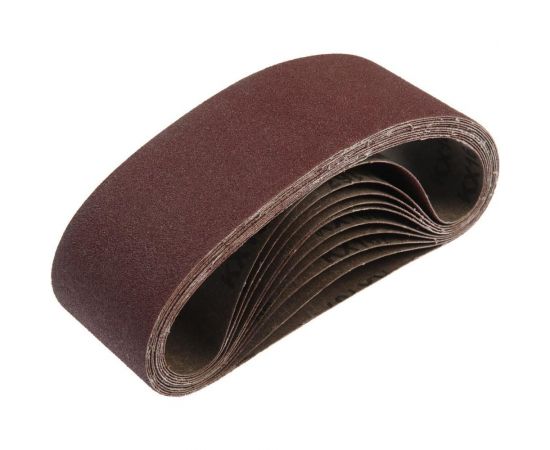 Лента абразивная бесконечная на тканевой основе (10 шт; 75х533 мм; Р80) ТУНДРА 1300825 