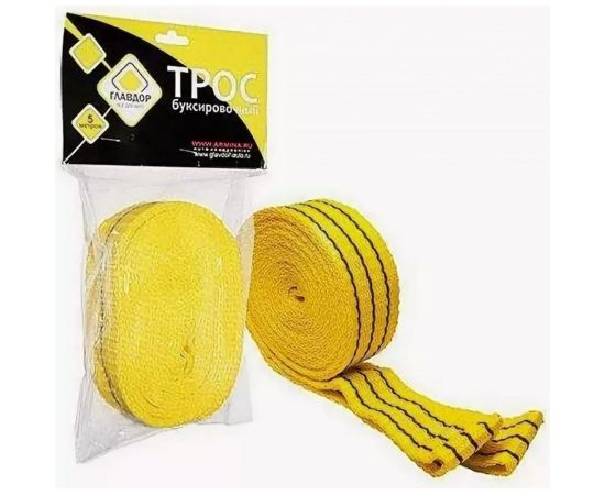 Буксировочный трос ГЛАВДОР GL-06, 5 т х 5 м, без крюков 47421 – изображение 5