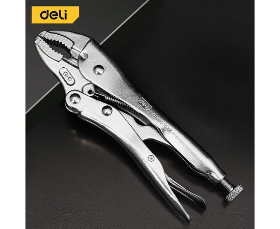 Зажимные клещи DELI dl109107z с изогнутыми губками, 180мм, рабочий ход 50мм 110708 – изображение 4