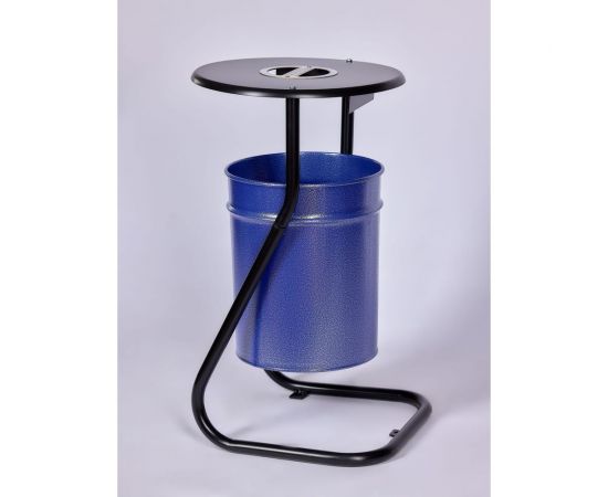 Урна уличная ПРОФМЕТСТИЛЬ металлическая, синий металлик, с пепельницей, с креплением в асфальт 655 – изображение 3
