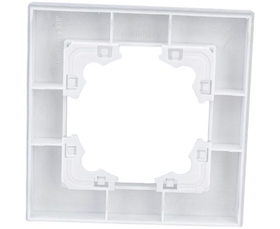 Одноместная горизонтальная рамка UNIVersal серия афина серебро еврослот A0053-S – изображение 4