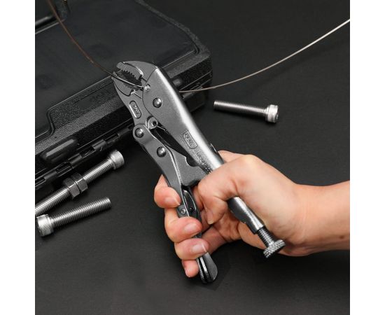 Зажимные клещи DELI dl109107z с изогнутыми губками, 180мм, рабочий ход 50мм 110708 – изображение 5