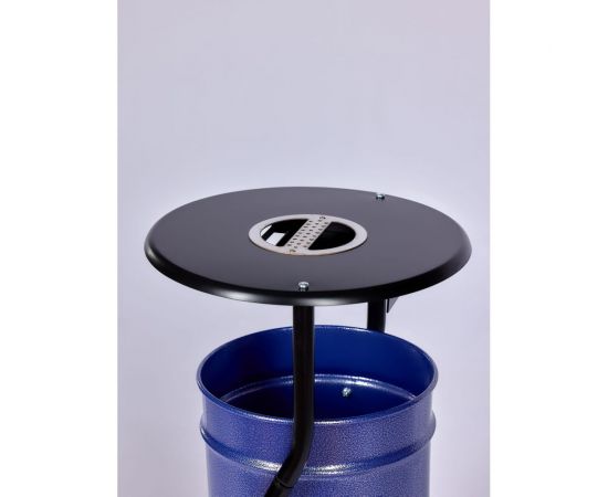 Урна уличная ПРОФМЕТСТИЛЬ металлическая, синий металлик, с пепельницей, с креплением в асфальт 655 – изображение 2