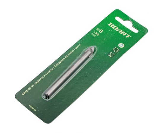 Сверло по кафелю и стеклу твердосплавное копьевидное 8x80 мм ВОЛАТ 81200-08 – изображение 3