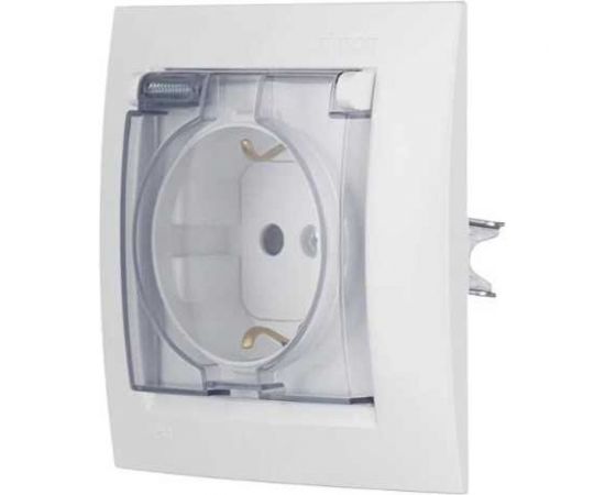 Розетка с заземлением, шторками и крышкой IP-44 Simon 1590450-030 – изображение 4