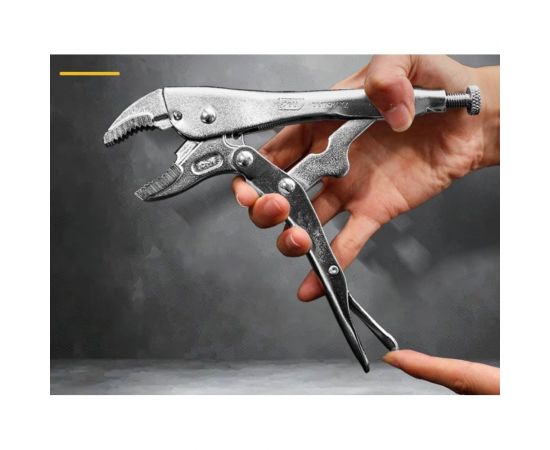 Зажимные клещи DELI dl109107z с изогнутыми губками, 180мм, рабочий ход 50мм 110708 – изображение 2