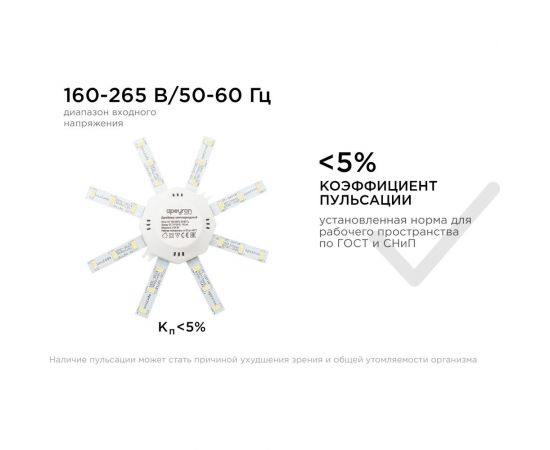 Комплект светодиодных линеек Apeyron Звездочка 220В, 8Вт, smd5730, 600Лм, 4000К, IP30 02-42 – изображение 13