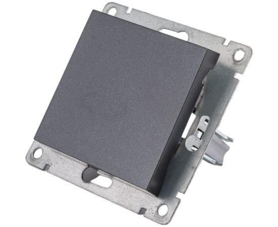 Одноклавишный выключатель UNIVersal серия афина, с/у, 10а, 220в, графит еврослот A0021-Gr 