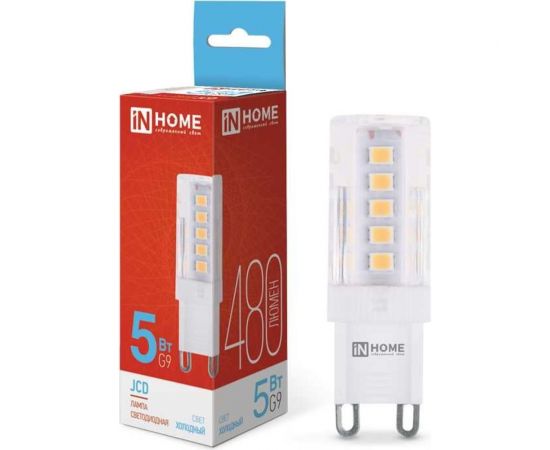 Светодиодная лампа IN HOME LED-JCD 5Вт 230В G9 6500К 480Лм 4690612036342 