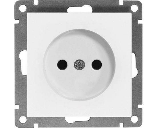 Одноместная розетка UNIVersal серия афина б/з, с/у, 16а, 220в, белая еврослот A0022 