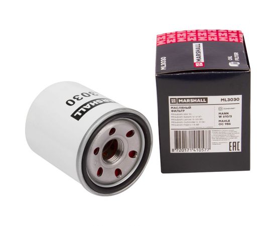 Фильтр масляный Mitsubishi ASX 10- / Lancer III-VIII 89- / Outlander II, III 06- / Pajero MARSHALL ML3030 