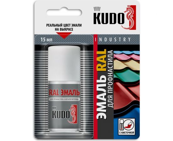 Ремонтная эмаль во флаконе с кисточкой KUDO RAL 3005 винно-красная 11602981 