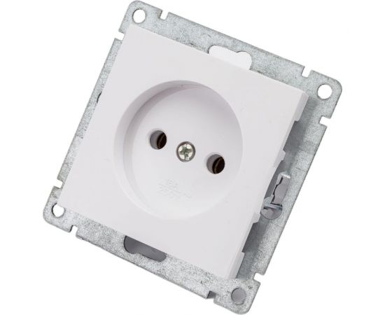 Одноместная розетка UNIVersal серия афина б/з, с/у, 16а, 220в, белая еврослот A0022 – изображение 4