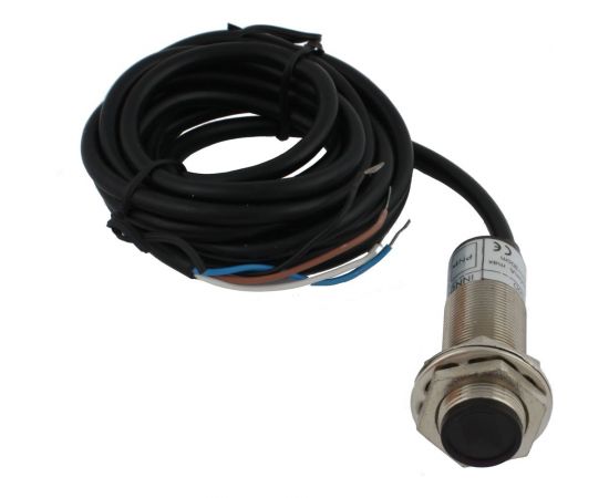 Диффузионный фотодатчик INNOCONT М18x1, зона срабатывания до 30 см, -10 +60 С, 12…24 VDC, IP67, выход: PNP NO + NC, макс. ток 200 мА, время реакции 3 мс, кабель 2 м PES-D18-POC30D (cable) – изображение 4