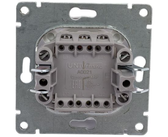 Одноклавишный выключатель UNIVersal серия афина, с/у, 10а, 220в, белый еврослот A0021 – изображение 4