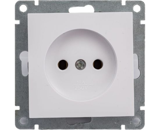 Одноместная розетка UNIVersal серия афина б/з, с/у, 16а, 220в, белая еврослот A0022 – изображение 3