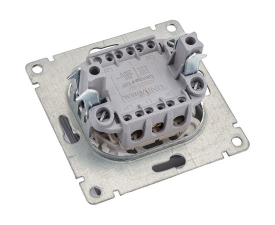 Одноклавишный выключатель UNIVersal серия афина, с/у, 10а, 220в, графит еврослот A0021-Gr – изображение 3