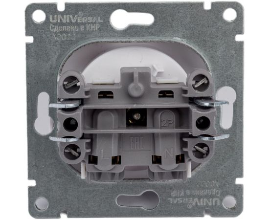 Одноместная розетка UNIVersal серия афина б/з, с/у, 16а, 220в, белая еврослот A0022 – изображение 2