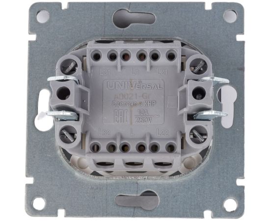 Одноклавишный выключатель UNIVersal серия афина, с/у, 10а, 220в, графит еврослот A0021-Gr – изображение 2