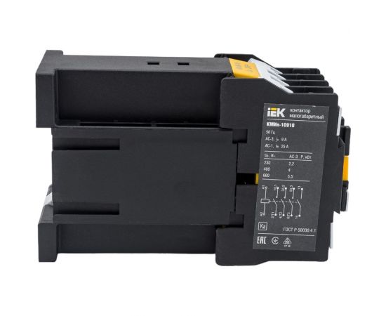 Контактор IEK КМИп-10910, 09А, 24В/АС3, 1НО KMD11-009-024-10 – изображение 3