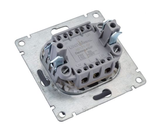 Одноклавишный выключатель UNIVersal с подсветкой серия афина, с/у, 10а, 220в, графит еврослот A0121-Gr – изображение 4