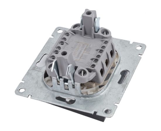 Двухклавишный выключатель UNIVersal с подсветкой серия афина, с/у, 10а, 220в, графит еврослот A0123-Gr – изображение 3