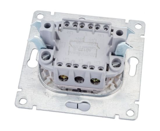 Двухклавишный выключатель UNIVersal с подсветкой серия афина, с/у, 10а, 220в, серебро еврослот A0123-S – изображение 3