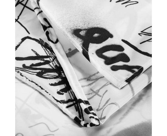Занавеска для ванной комнаты Moroshka Graffity тканевая. 180x180 см., цвет белый и черный 916-301-01 – изображение 5