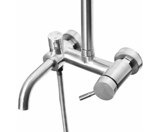 Душевая стойка со смесителем WISENT w3552а круглым тропическим душем и лейкой из нержавеющей стали W3552A – изображение 3