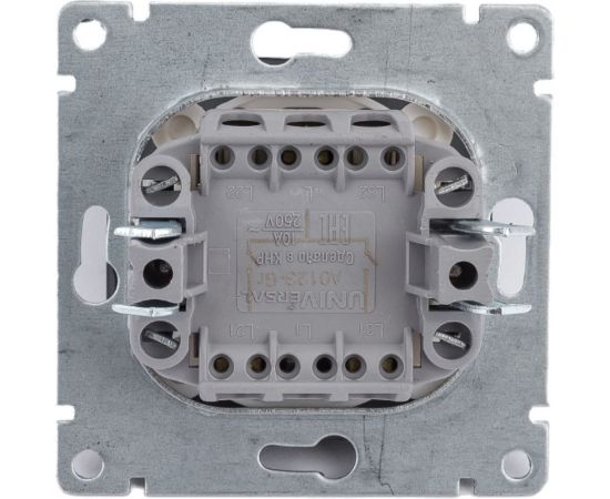 Двухклавишный выключатель UNIVersal с подсветкой серия афина, с/у, 10а, 220в, графит еврослот A0123-Gr – изображение 2