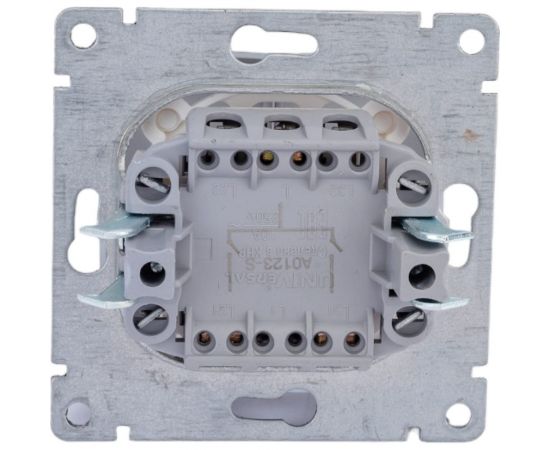Двухклавишный выключатель UNIVersal с подсветкой серия афина, с/у, 10а, 220в, серебро еврослот A0123-S – изображение 2